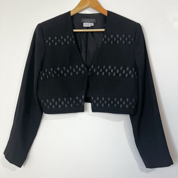 Cynthia Howie For Maggy Boutique Blazer Vintage Cropped Women’s 12 - Picture 2 of 7